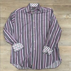 Thomas Dean multi colored striped shirt